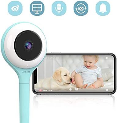 Lollipop HD WiFi Video Baby/Pet Monitor (Turquoise)- Supports 2 Cameras and Up, Night Vision, Noi... | Amazon (US)