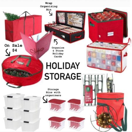 Holiday storage. Christmas decor. Christmas tree storage. Wreath storage. Holiday lights. 

#LTKSeasonal #LTKHoliday #LTKsalealert