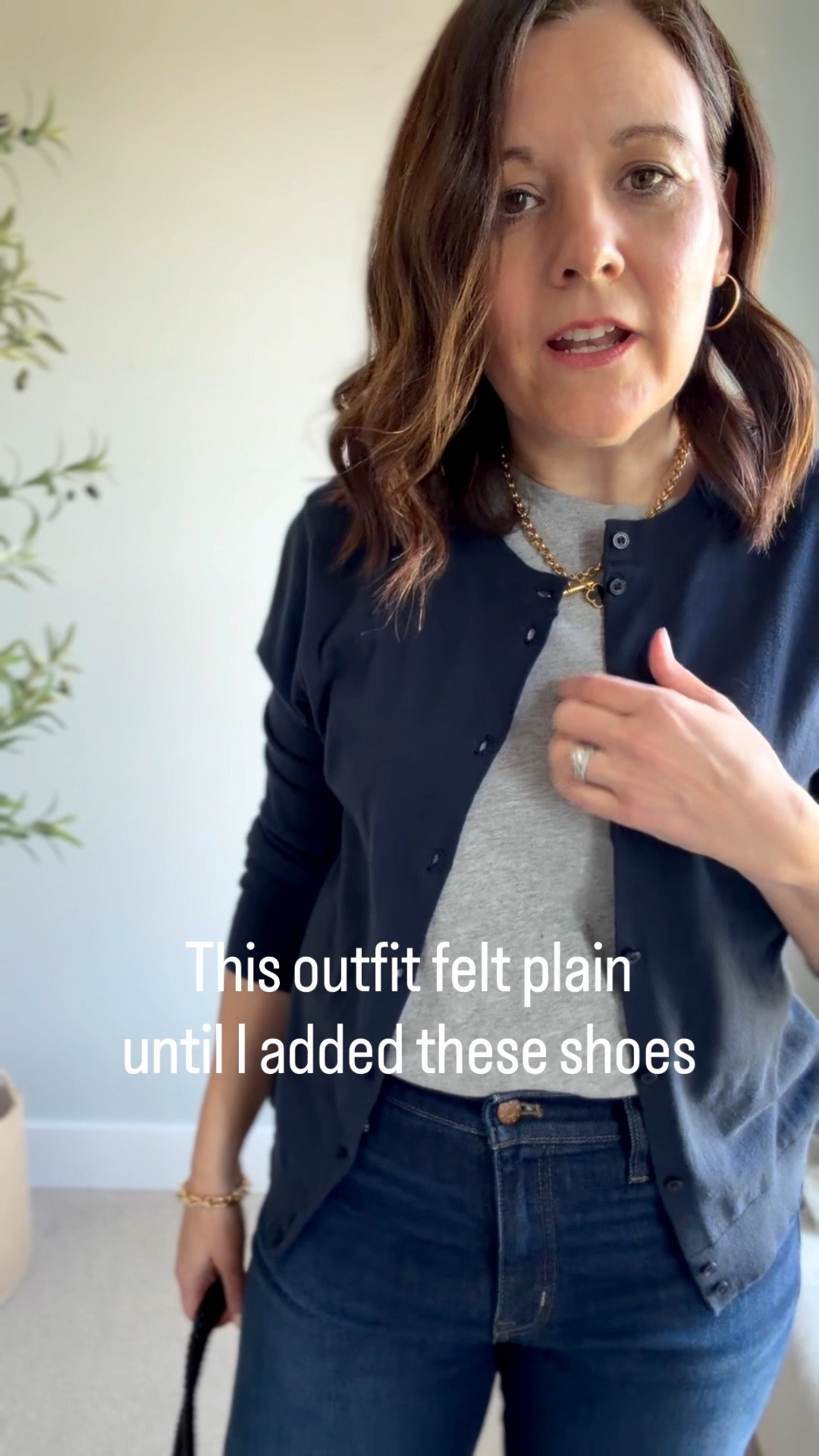 Here’s a simple outfit I wore running errands last week. /Fit notes/ straight jeans (tts), cardigan (in a L), tee (size up to medium), red flats (old) all from J.Crew Factory. 

#LTKOver40 #LTKSaleAlert #LTKMidsize