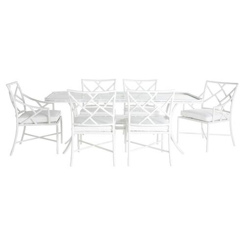 Kit 7-Pc Dining Set, White | One Kings Lane
