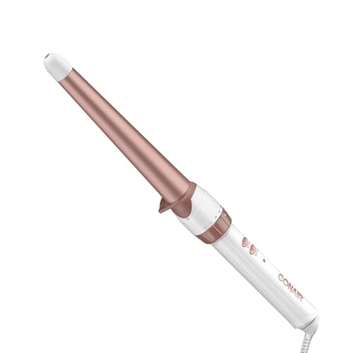 Conair Double Ceramic Tapered Curling Wand, Hair Wand Tapers 1¼ Inch to ¾ Inch to Produce Beachy Waves, 30 Heat Settings, For All Hair Types and Textures, White | Amazon (US)