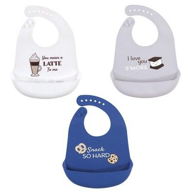 Hudson Baby Infant Boy Silicone Bibs 3pk, You Mean A Latte, One Size | Target
