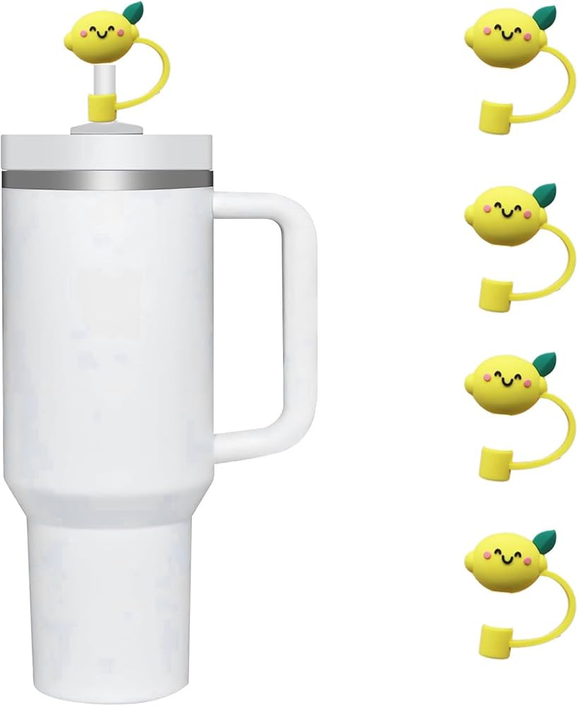 4Pcs Lemon Straw Cover for Stanley 40&30 Oz Cup, 10mm Silicone Straw Covers Cap for Stanley Cup A... | Amazon (US)