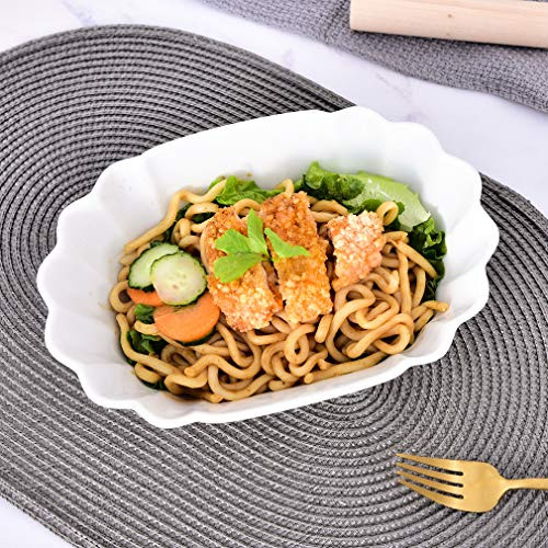 Singkasa/42-oz Porcelain Serving Bowls for Salad/Pasta/Soup/Dessert, 9x6.5x2.5 inches, White| set... | Amazon (US)