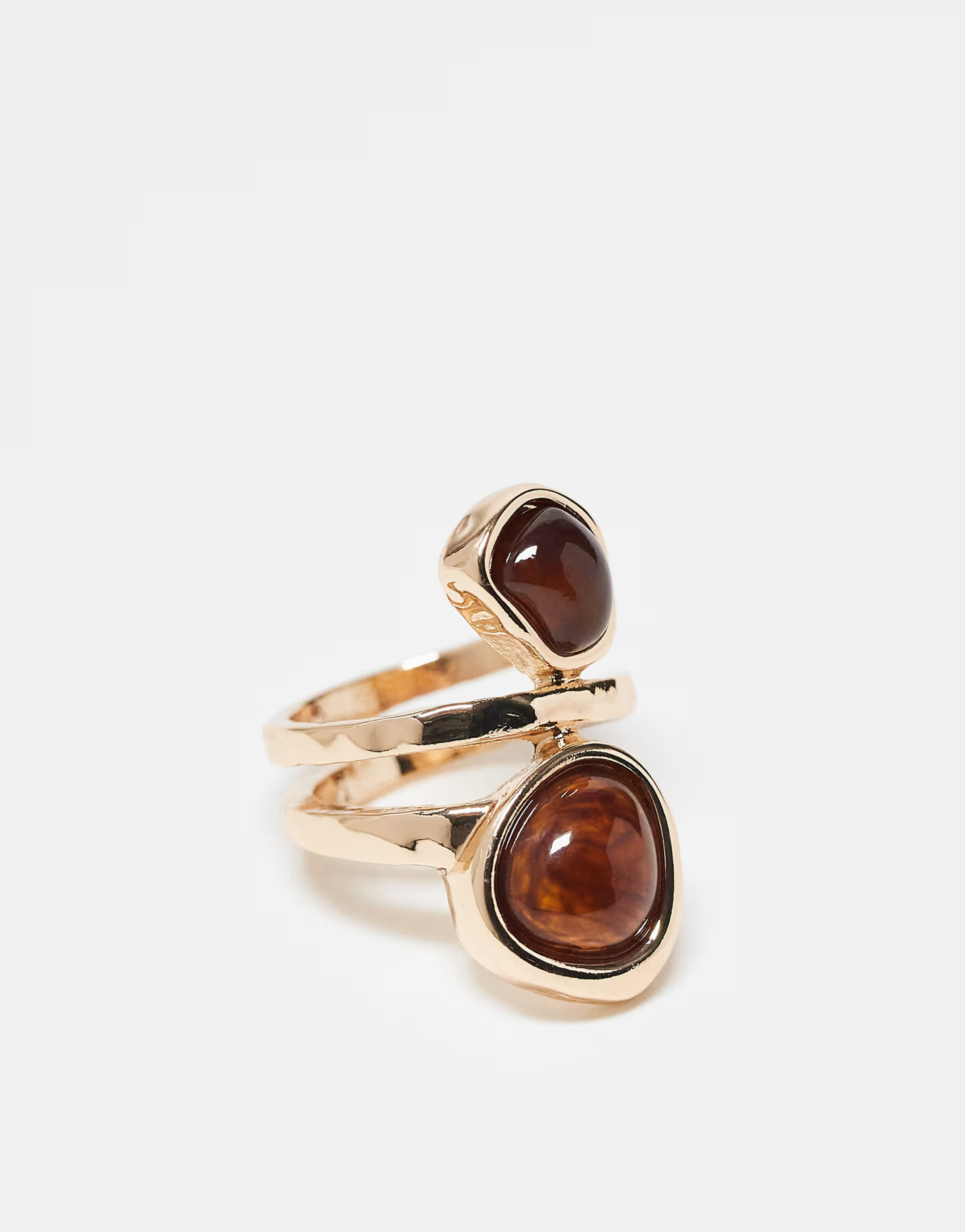 ASOS DESIGN wrap around ring with faux semi precious stones in gold tone | ASOS | ASOS (Global)