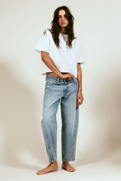 Super Barrel Regular Jeans - Regular waist - Long - Light denim blue - Ladies | H&M US | H&M (US + CA)