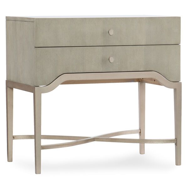 Elixir Beige Two-Drawer Nightstand | Bellacor