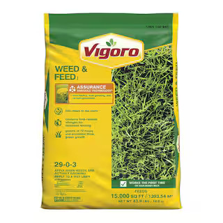 Vigoro 43.9 lbs. 15,000 sq. ft. Weed & Feed Weed Killer Plus Lawn Fertilizer 52120 - The Home Dep... | The Home Depot