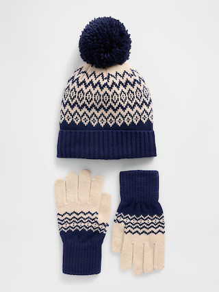 Kids CashSoft Fair Isle Hat & Gloves Set | Gap (US)