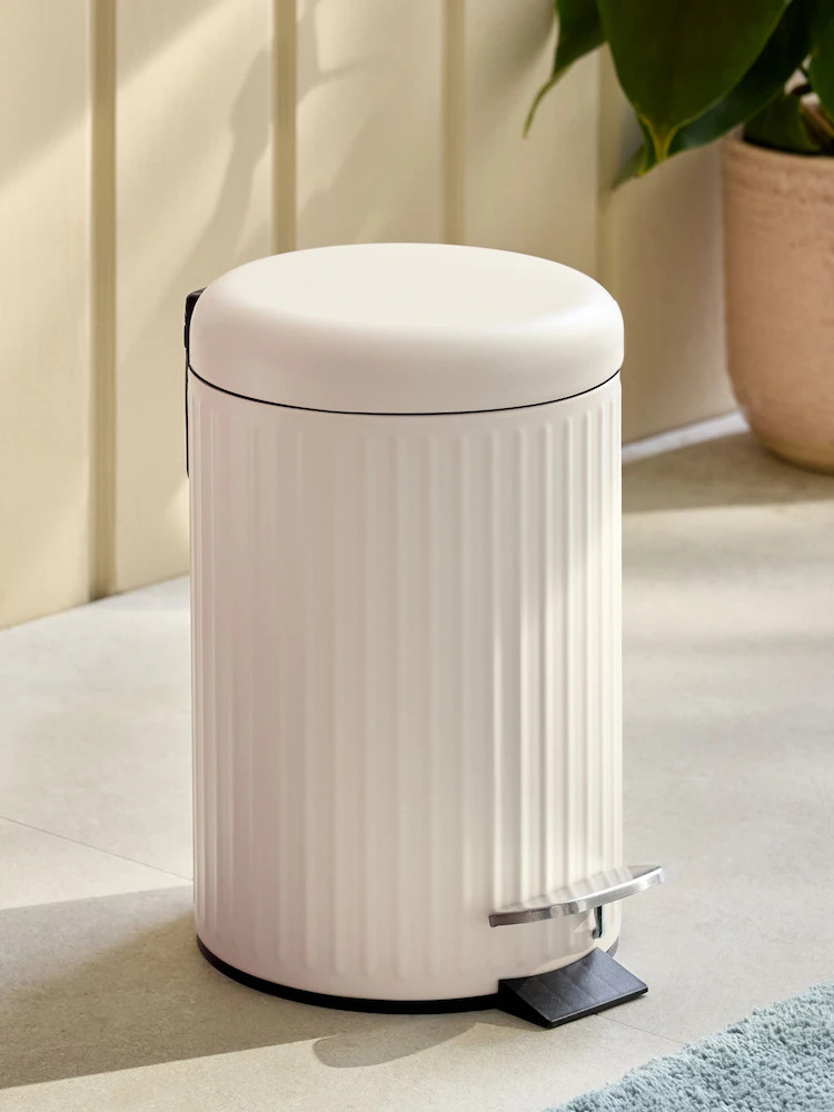 Cream Rib Soft Close 3 Litre Pedal Bin | Next US