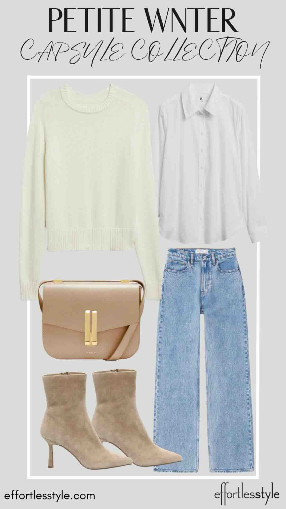 We love a crewneck sweater, button-up shirt, and jeans!  Add in some taupe booties for a fabulous dressy casual winter outfit 🤍🤍

#LTKshoecrush #LTKstyletip #LTKSeasonal