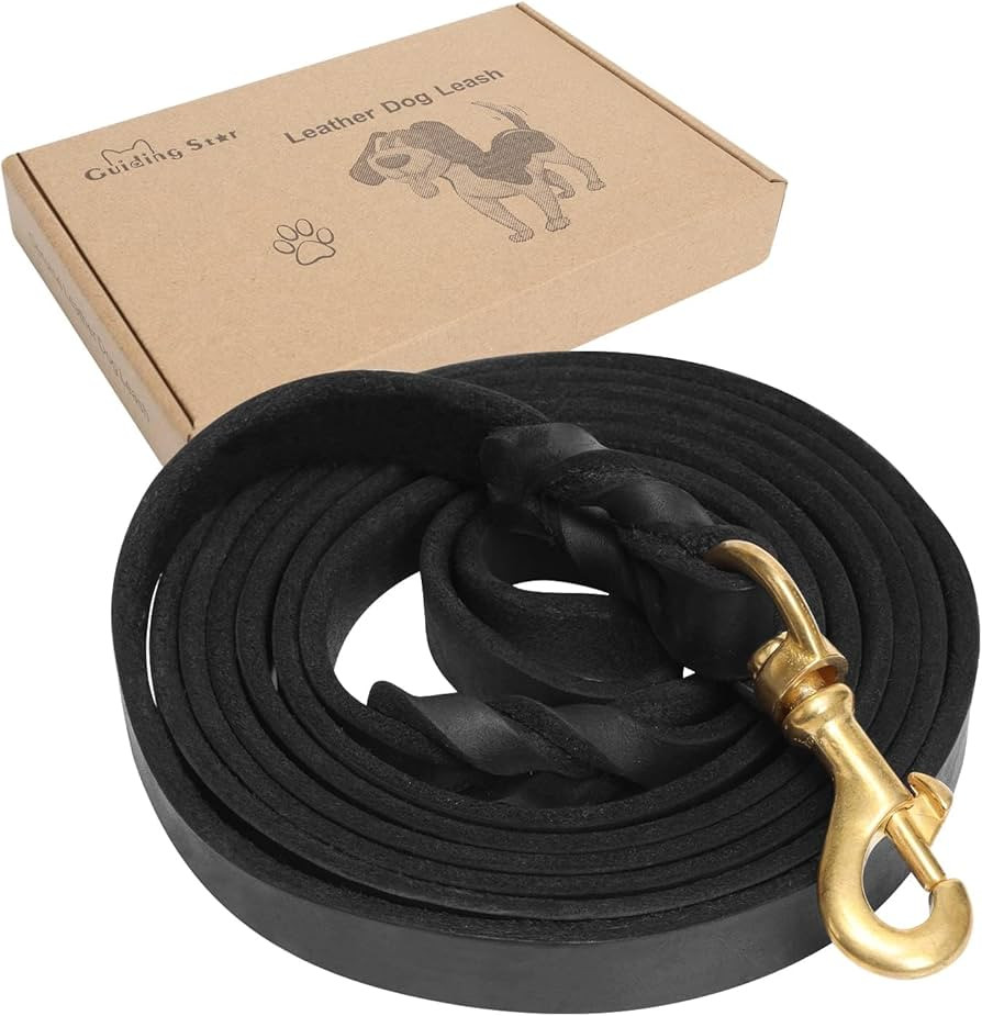 Guiding Star Leather Dog Leash 6ft, Dog Leashes for Large Dogs Heavy Duty, Soft Braided Handmade ... | Amazon (US)