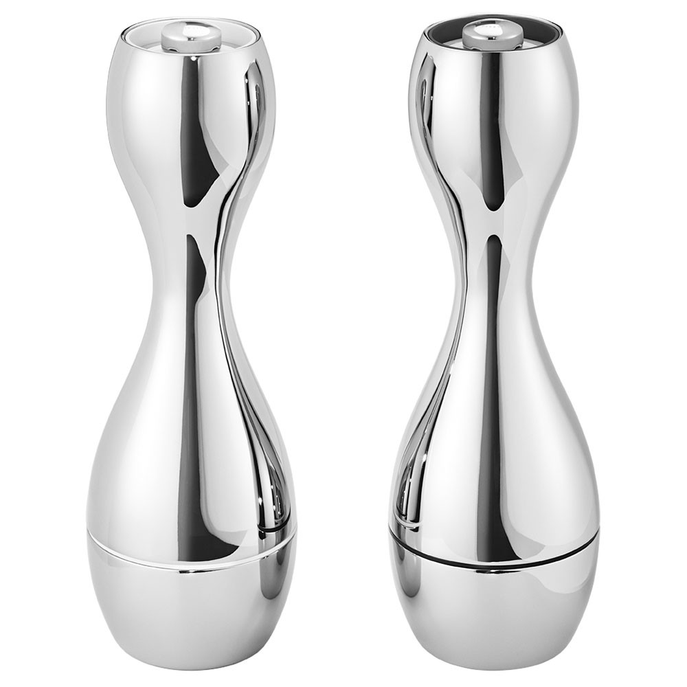 Georg Jensen Cobra Modern Classic Silver Stainless Steel Salt and Pepper Grinder | Kathy Kuo Home