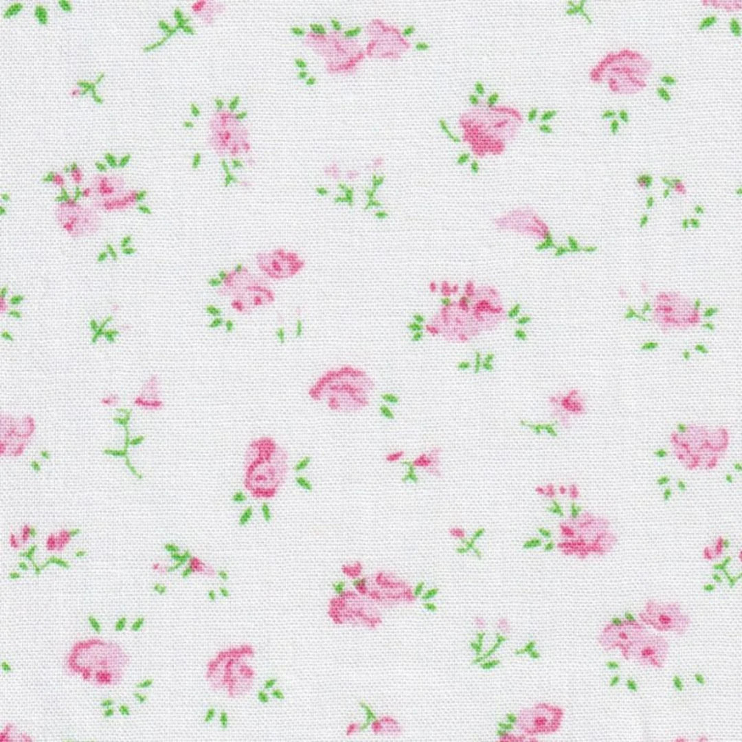 Pink and Green Floral Fabric by Fabric Finders - Etsy | Etsy (US)