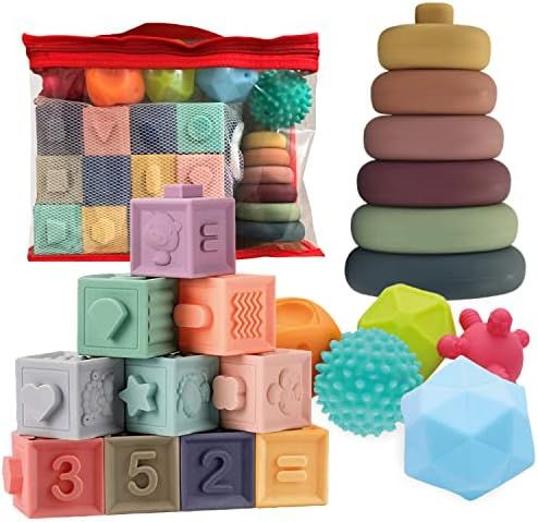 Montessori Toys for Babies | 3 in 1 Soft Baby Toys Bundle | Baby Toys 6 to 12 Months | Sensory Toys  | Amazon (US)