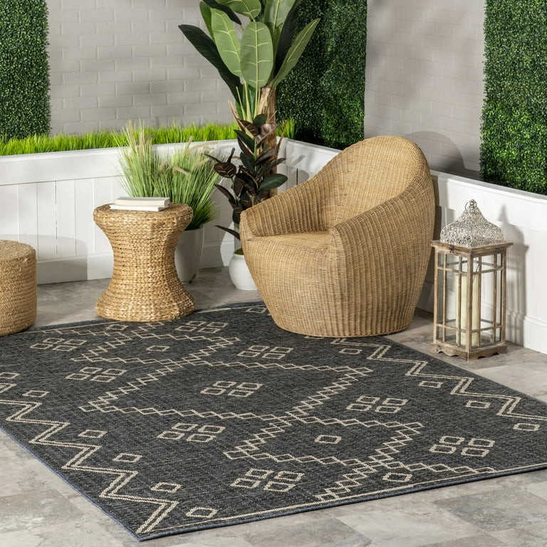 nuLOOM Julieta Diamonded Helix Indoor/Outdoor Area Rug, 5' x 8', Charcoal | Walmart (US)
