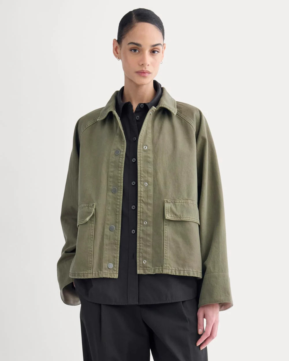 Cropped Denim Jacket | Garment-Dyed Kalamata | Everlane