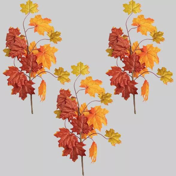3ct Faux Picks Orange Leaves - Bullseye's Playground™ | Target