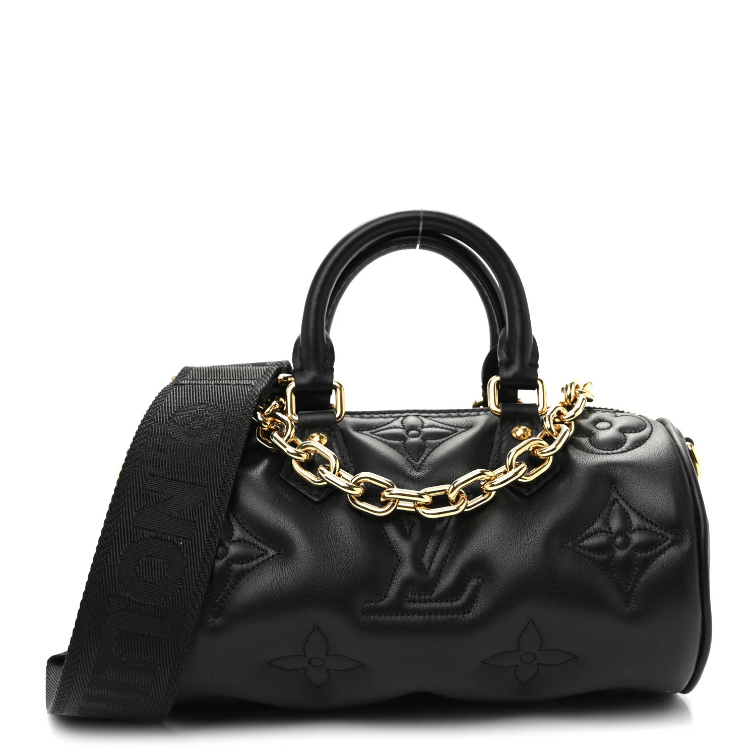 Calfskin Bubblegram Papillon BB Black | FASHIONPHILE (US)