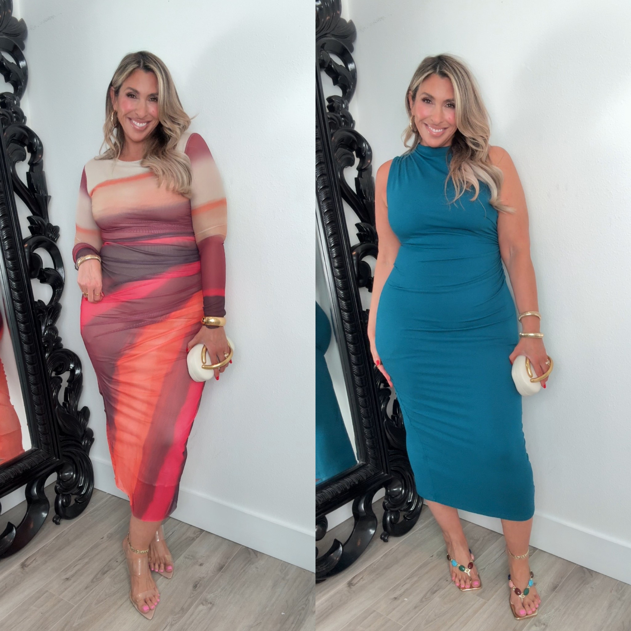 size L in both (very stretchy) 

#LTKStyleTip #LTKMidsize