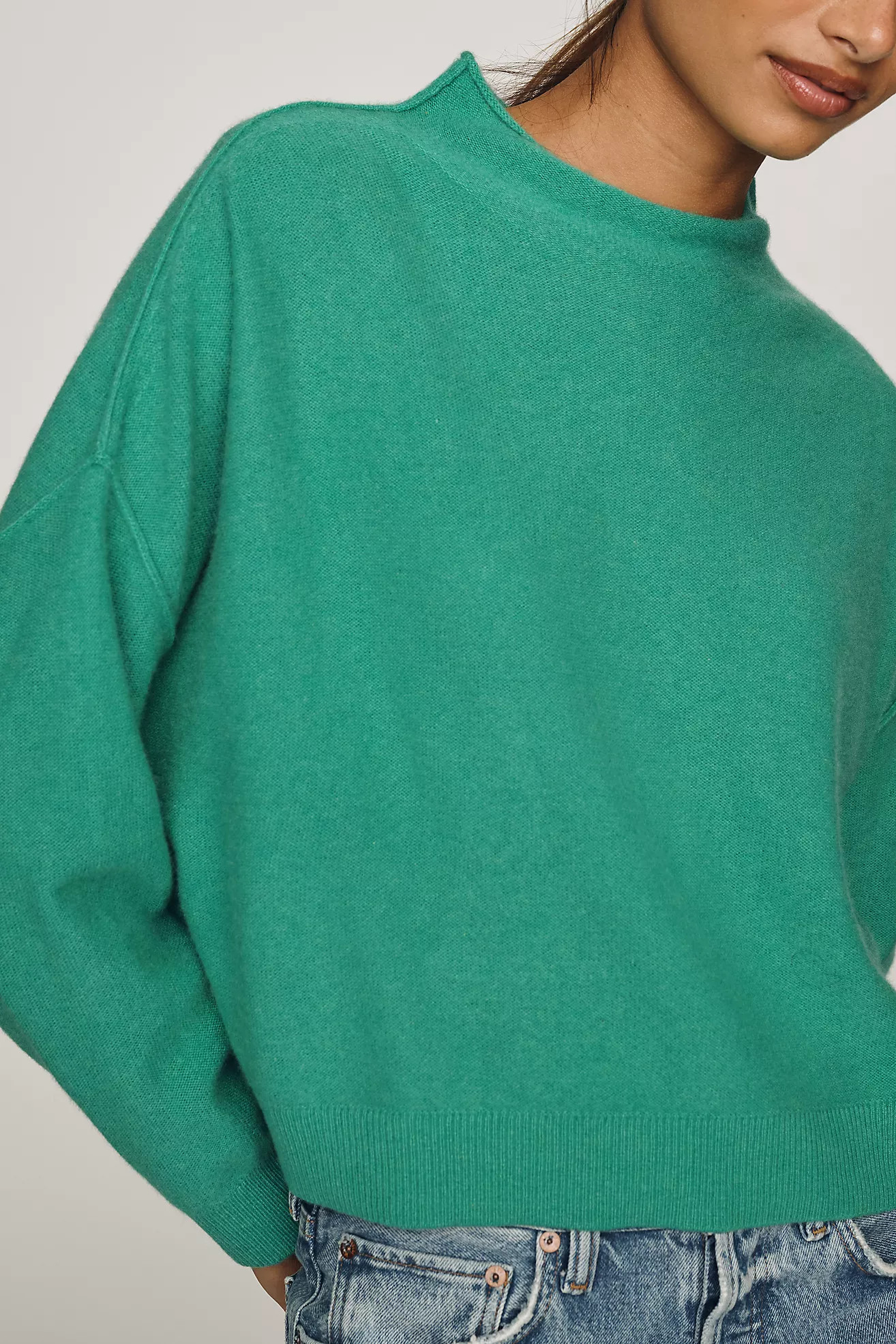 Pilcro Alani 100% Cashmere Mock-Neck Sweater | Anthropologie (US)