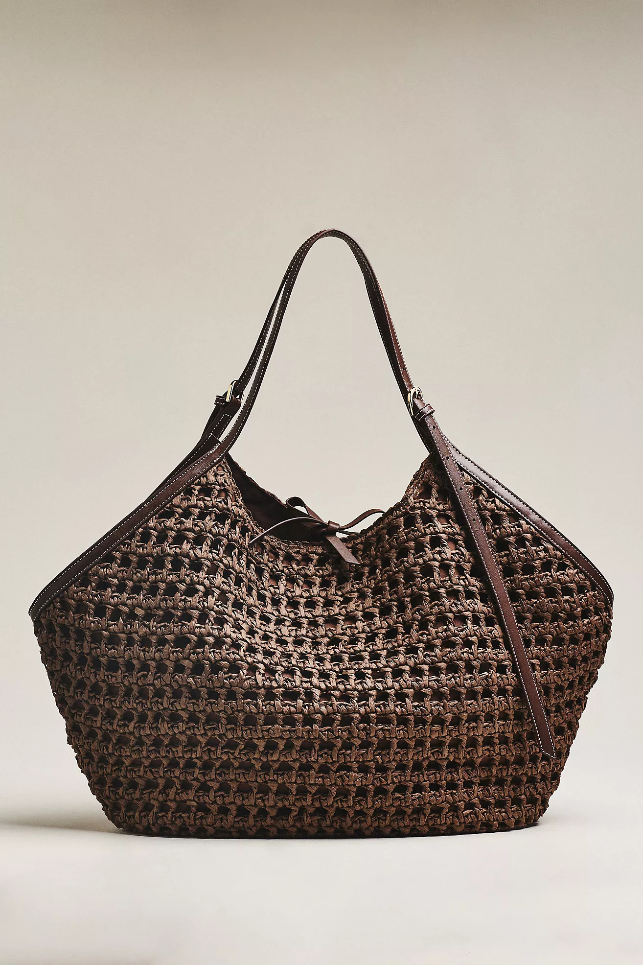 Celandine Oversized Raffia Winged Hobo Bag | Anthropologie (US)
