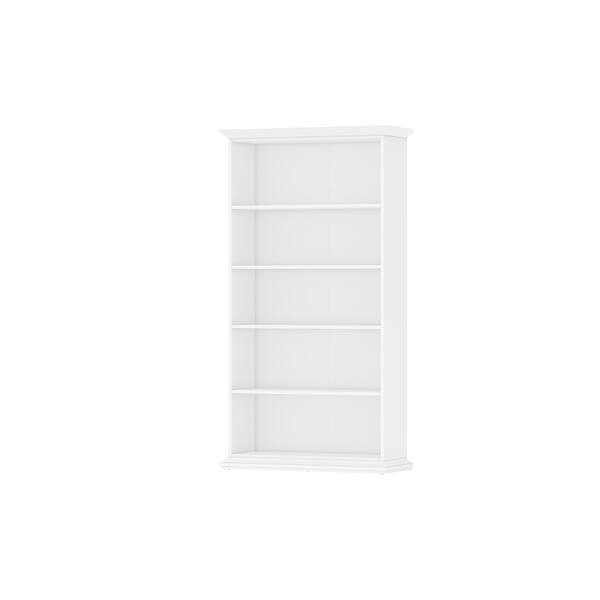 Porch & Den Virginia White Tall Wide 5-shelf Bookcase | Bed Bath & Beyond
