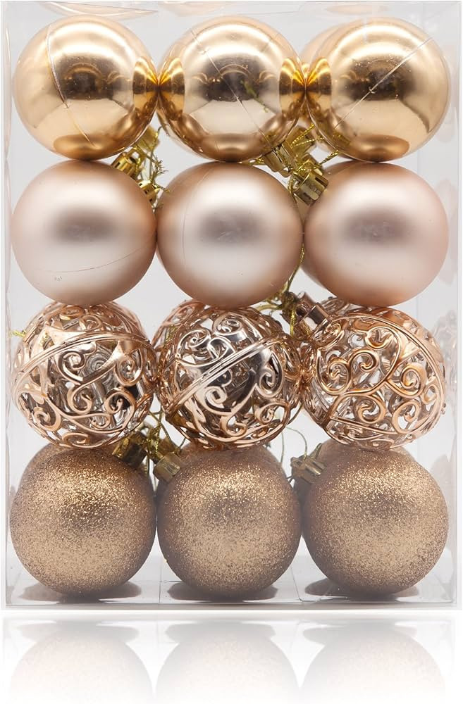 Amazon.com: AMS 2.36''/60mm 24ct Christmas Balls Tree Pendants Shatterproof Ornaments Seasonal De... | Amazon (US)