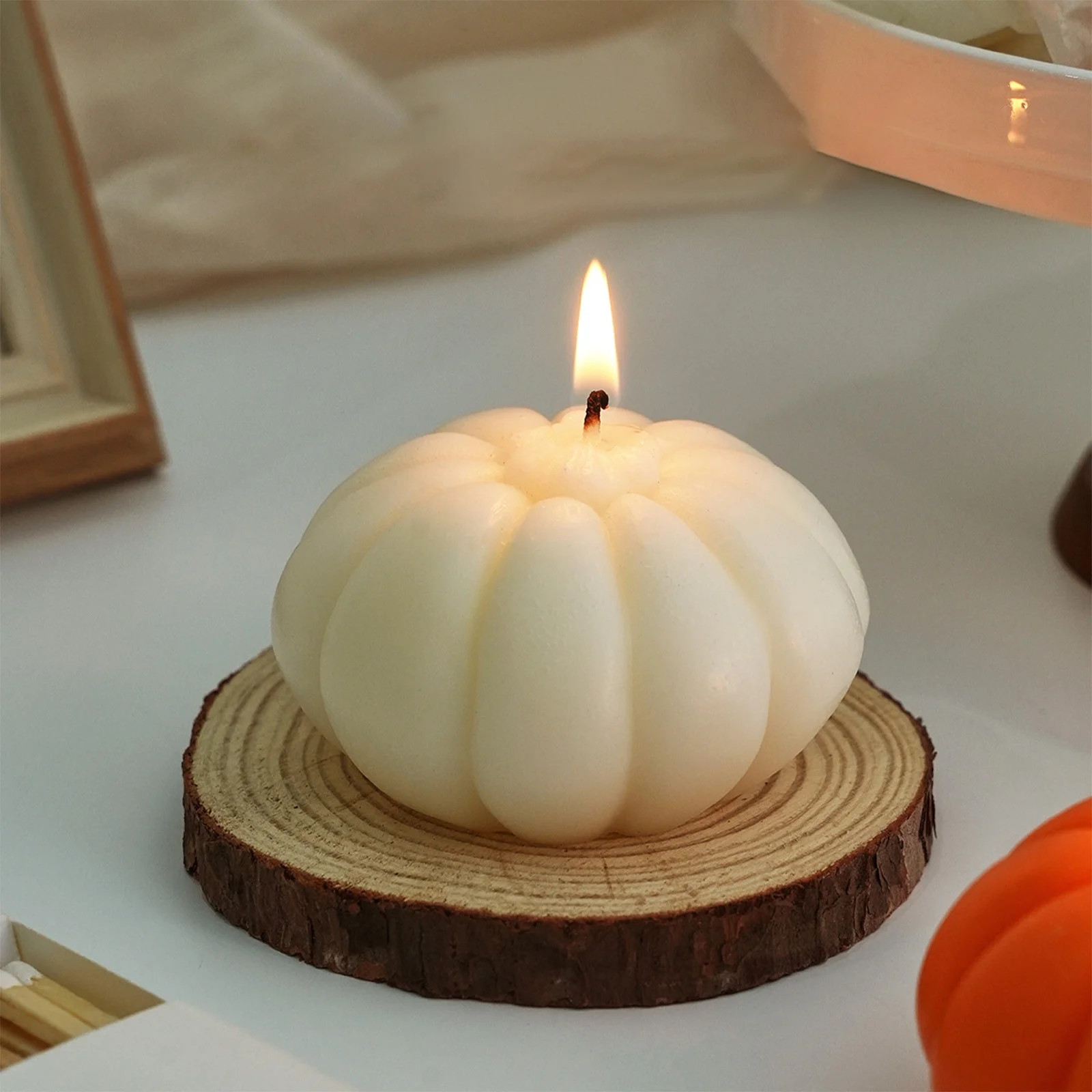 Fall Decor Fall Candle with Wax Pumpkin Jar, Pumpkin Spice Candles for Home, Autumn Pumpkin Candl... | Walmart (US)