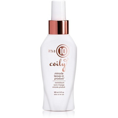 It's a 10 Haircare COILY Miracle Leave-in Product (4 oz) Ten Benefits Conditioner | New Twist for Luxurious Curls, Waves, and Straight Hair Styles | Target
