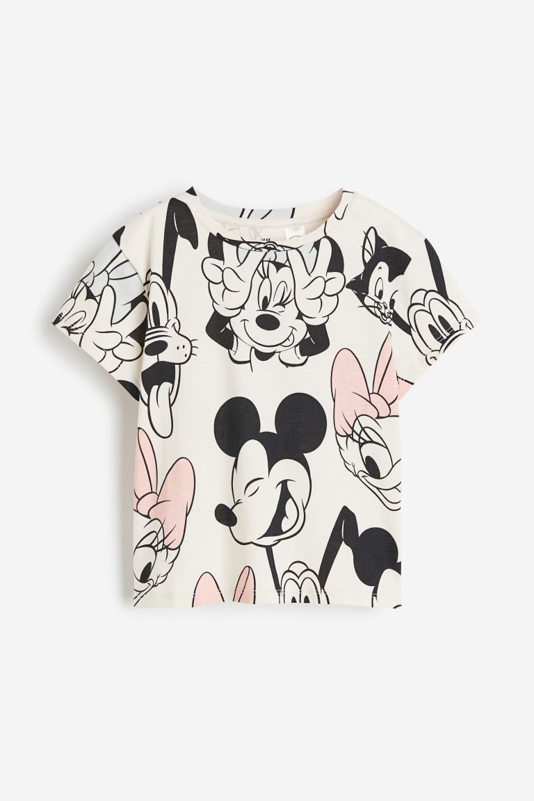 Printed T-shirt - Natural white/Minnie Mouse - Kids | H&M US | H&M (US + CA)