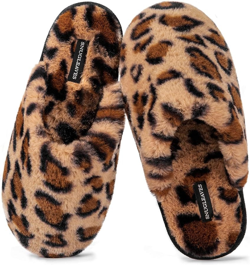 Snug Leaves Women's Fuzzy Scuff Slippers Soft Comfy Memory Foam Non-slip Indoor House Shoes | Amazon (US)