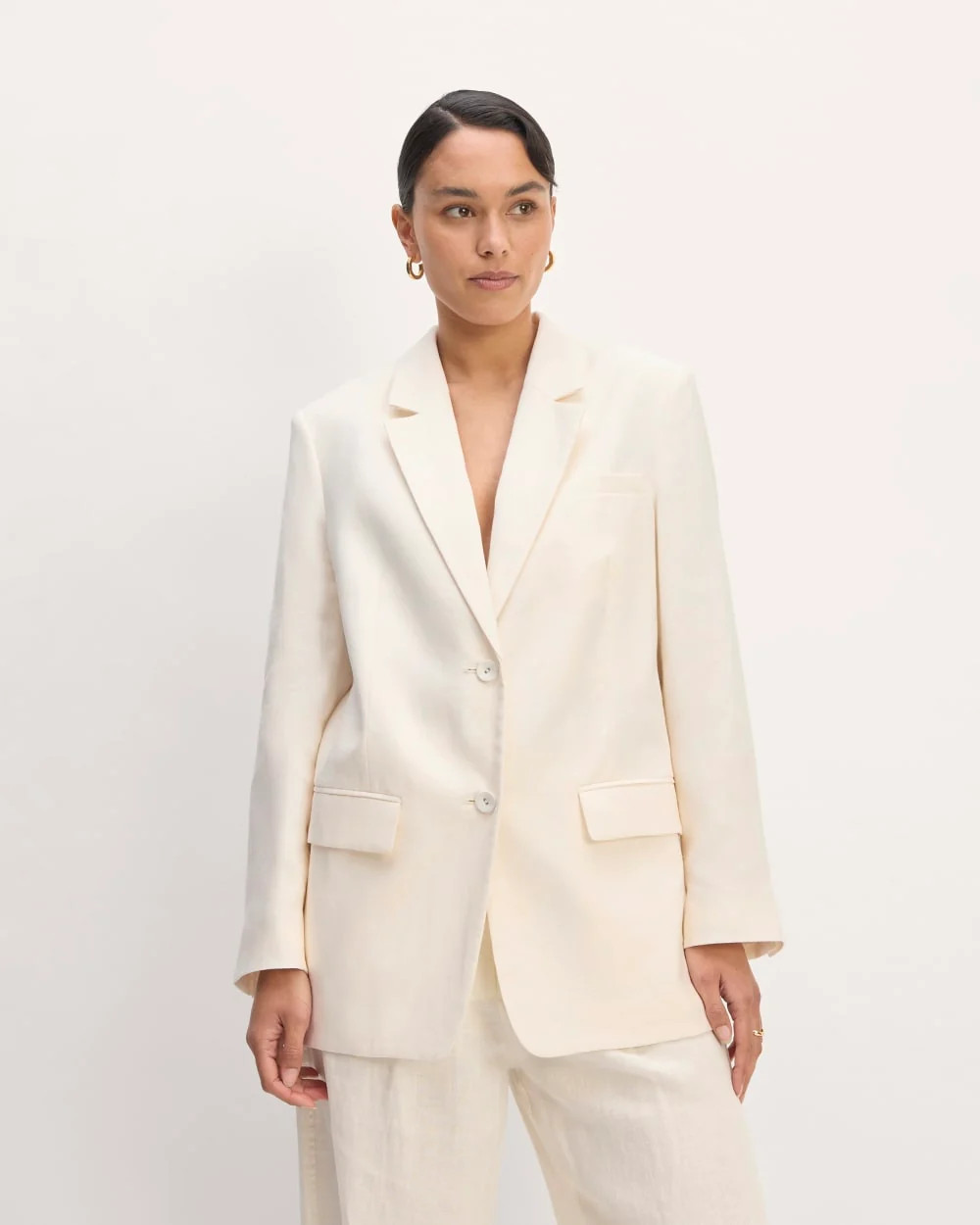 Everlane Oversized Blazer in Linen | Bone | 4 | Everlane