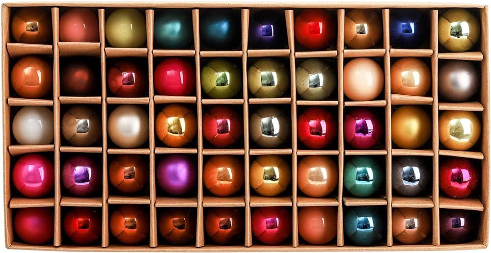 Kingrol 50 Pack 1 Inch Glass Ball Ornaments, Mini Christmas Tree Decorative Balls, Decorative Bau... | Amazon (US)