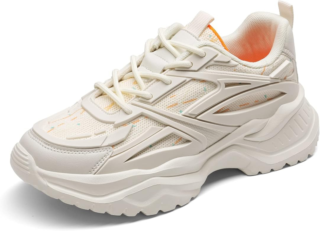 DREAM PAIRS Women's Chunky Platform Dad Sneakers, Non Slip Lace-up Walking Shoes - Breathable Upp... | Amazon (US)