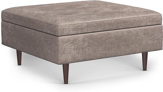 SIMPLIHOME Shay 38 inch Wide Mid Century Modern Square Mid Century Large Square Coffee Table Stor... | Amazon (US)