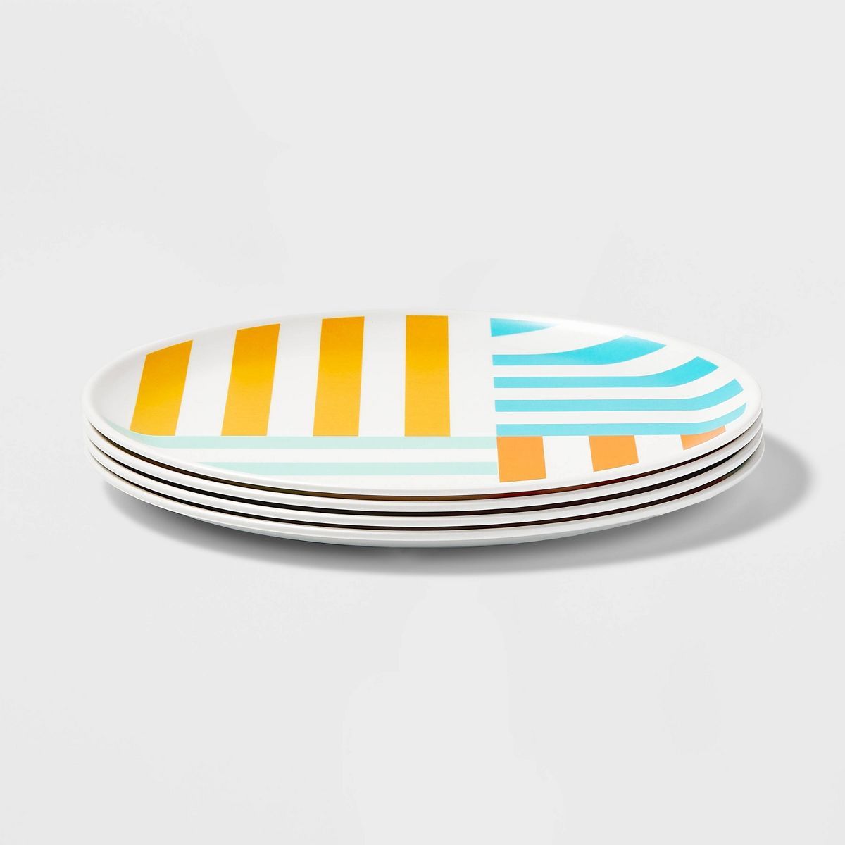 4pk Multi Striped Dinner Plates - Sun Squad™ | Target