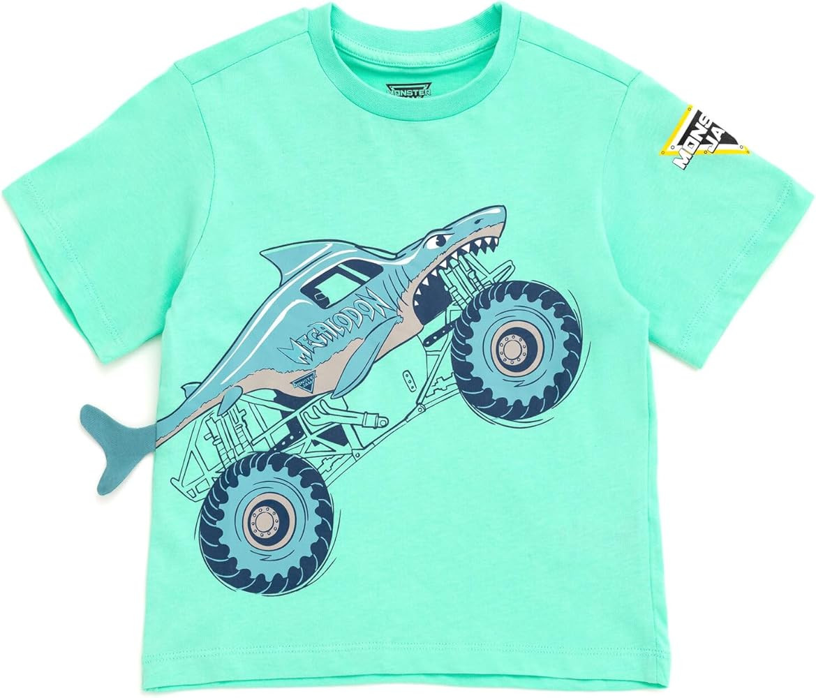 Monster Jam T-Shirt Toddler to Little Kid Grave Digger El Toro Loco Megalodon | Amazon (US)
