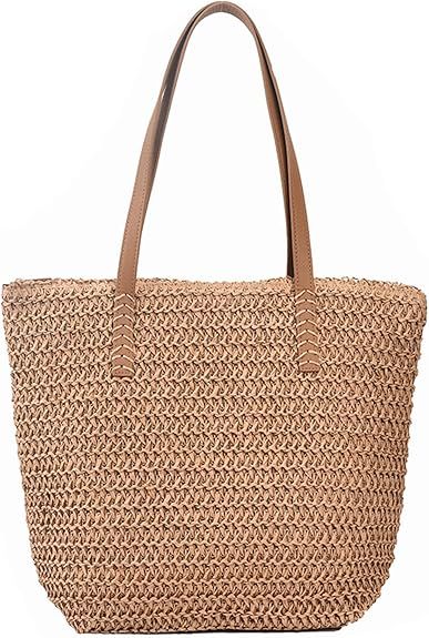 Beach Bag Women's Summer Woven Beach Bote Straw Bag Handbag Straw Purse For Women Vocation Tote H... | Amazon (US)