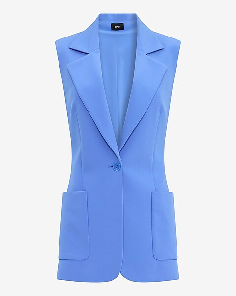 Signature Stretch Long Blazer Vest | Express