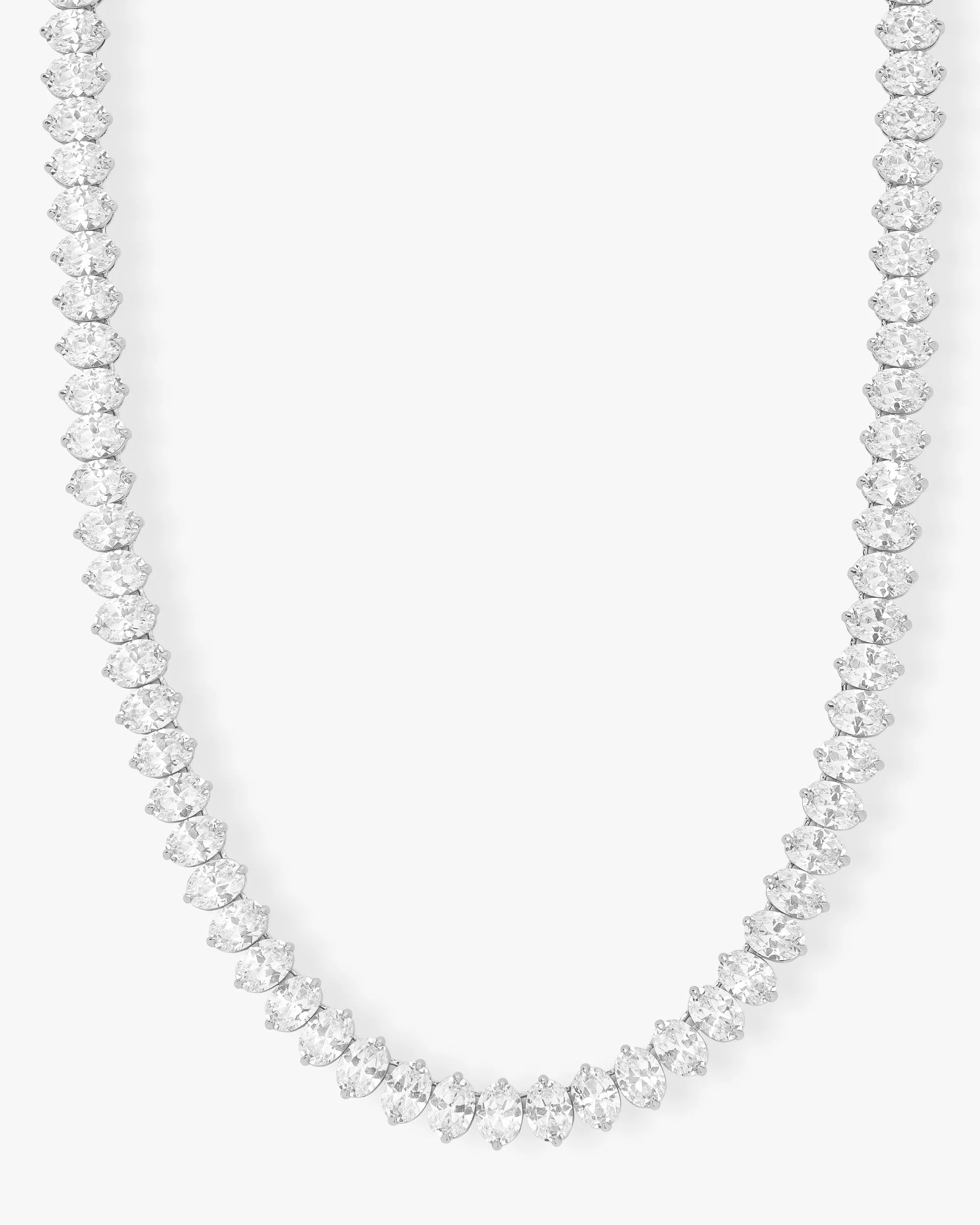 Hello Gorgeous Silver Oval Tennis Necklace | 6x8mm | Melinda Maria Jewelry
