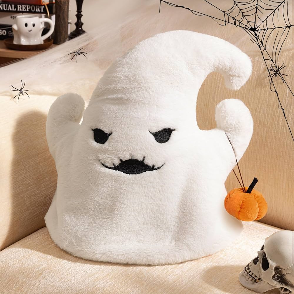 Ashler Ghost Pillows, Cute Ghost Shaped Throw Pillows, White Ghost Halloween Pillows for Happy Ha... | Amazon (US)