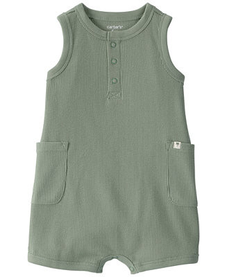Carter's Baby Boys' Waffle-Knit Sleeveless Romper - Macy's | Macy's