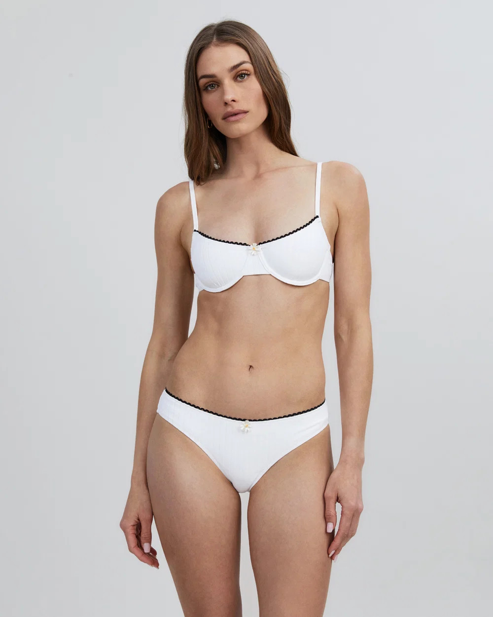The Daphne Ribbed Bikini Top in Marshmallow | Solid & Striped
