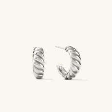 Croissant Dome Hoops Silver | Mejuri (Global)
