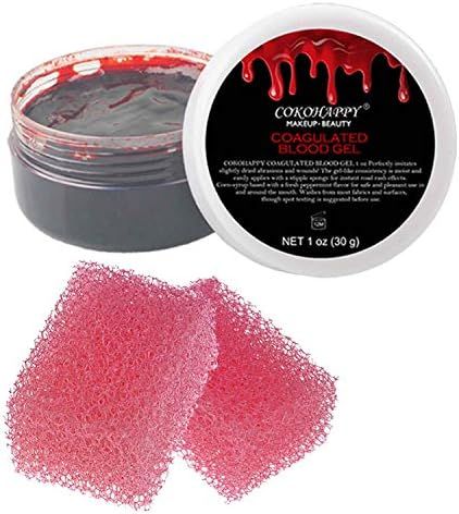 COKOHAPPY 2Pcs Stipple Sponges + Fake Scab Blood (0.7oz) Professional Special Effect Blood Scar W... | Amazon (US)