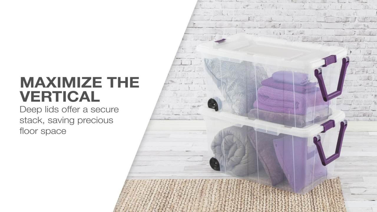 Sterilite 160 Quart Wheeled Storage Box, Extra Large Durable Clear Bin with Latch Lid, Ideal for ... | Walmart (US)