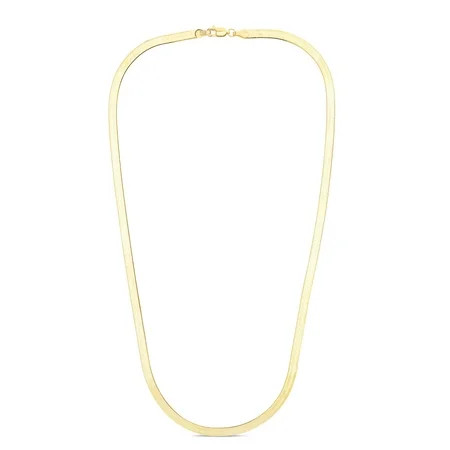 JewelStop 14k Solid Yellow Gold 3mm Silky Imperial Herringbone Chain Necklace with Lobster Claw Clasp 16 18 20 - 3.7gr. | Walmart (US)