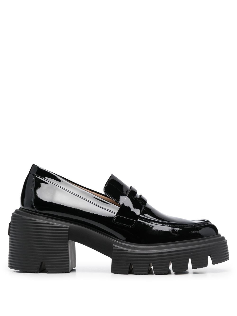 Stuart Weitzman Soho 60mm platform leather loafers - Black | Farfetch Global