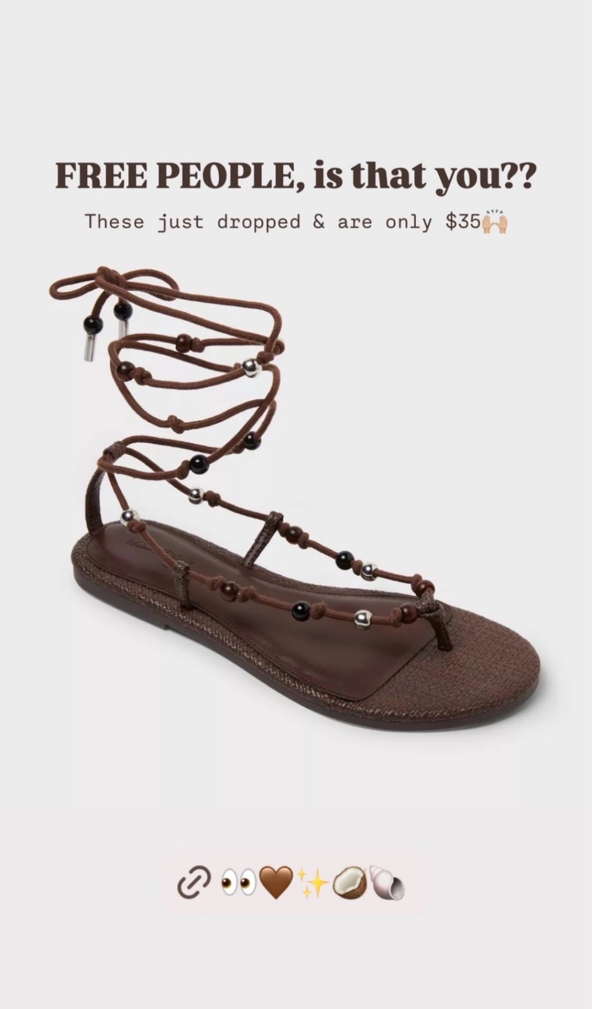 🤍 FREE PEOPLE, is that you?? These boho sandals are sooo stunning. These just dropped & are only $35🙌🏼